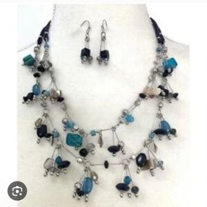 Elegant Multi-Color Beaded Necklace and Earring Set